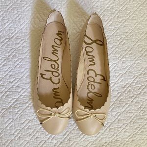 SAM EDELMAN Ballet Flats -NUDE Scalloped